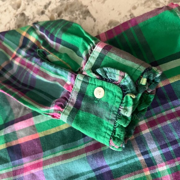 POLO Ralph Lauren plaid ruffled blouse size 5 - Picture 3 of 5